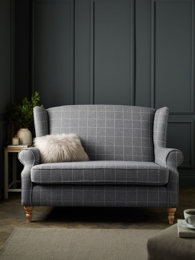 Tweedy Check Lawson Mid Grey Sherlock Small Sofa - Image 1 of 8