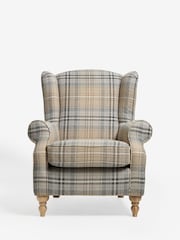 Tweedy Check Kildare Grey Sherlock Highback Armchair - Image 5 of 9