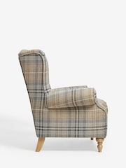 Tweedy Check Kildare Grey Sherlock Highback Armchair - Image 6 of 9