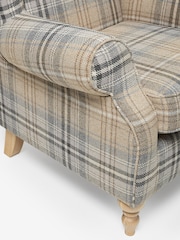 Tweedy Check Kildare Grey Sherlock Highback Armchair - Image 8 of 9