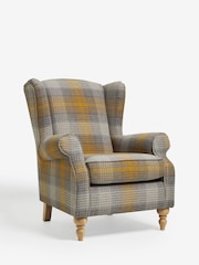 Tweedy Check Murray Ochre Yellow Sherlock Highback Armchair - Image 2 of 8