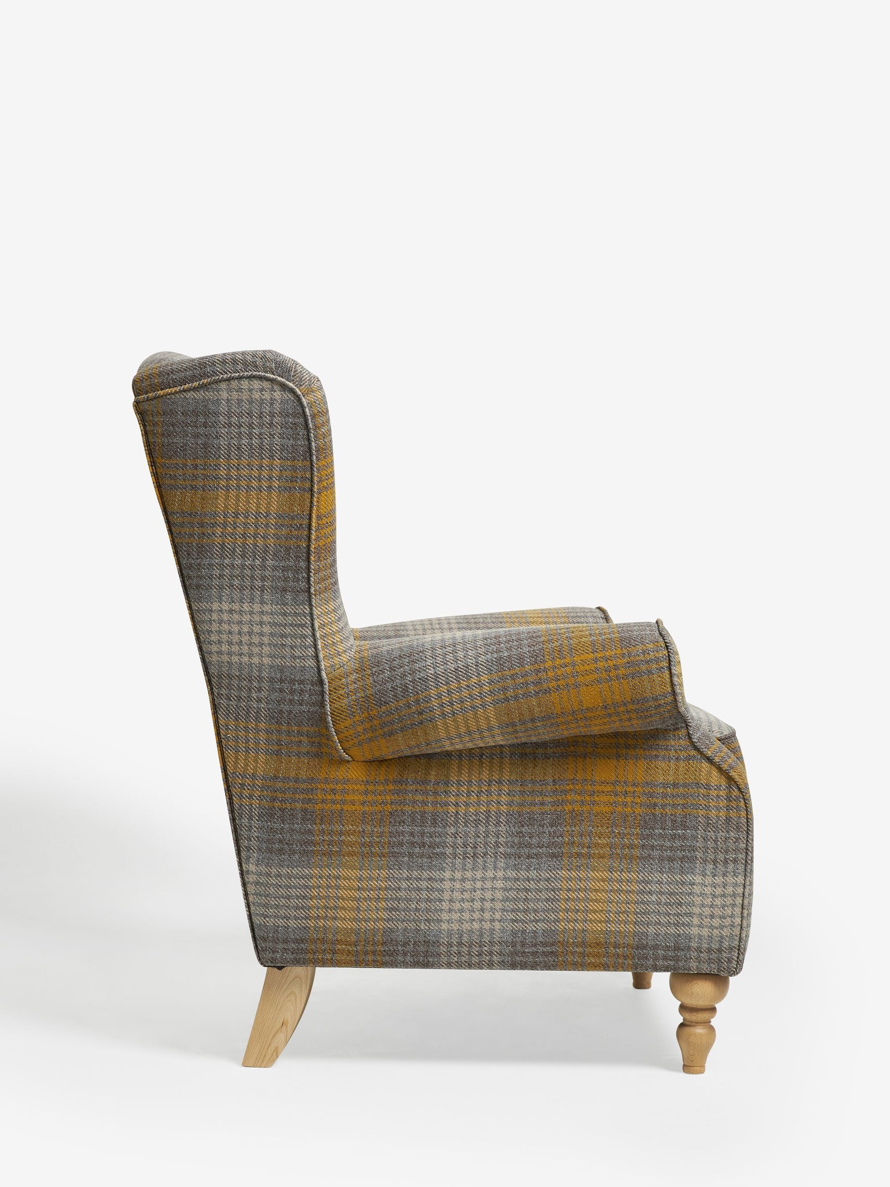 Buy Tweedy Check Murray Ochre Yellow Sherlock Highback Armchair