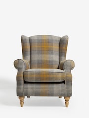 Tweedy Check Murray Ochre Yellow Sherlock Highback Armchair - Image 6 of 8