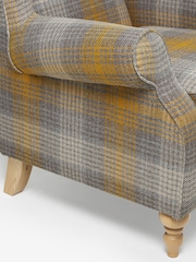 Tweedy Check Murray Ochre Yellow Sherlock Highback Armchair - Image 8 of 8