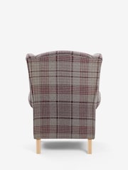 Tweedy Check Elswoth Raspberry Pink Sherlock Highback Armchair - Image 6 of 8