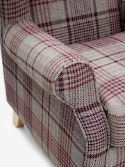 Tweedy Check Elswoth Raspberry Pink Sherlock Highback Armchair - Image 7 of 8