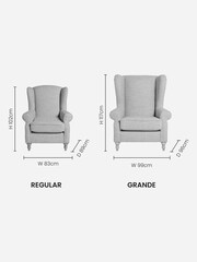 Chunky Check Stanton Dark Grey Sherlock Highback Armchair - Image 3 of 7