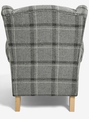 Chunky Check Stanton Dark Grey Sherlock Highback Armchair - Image 6 of 7