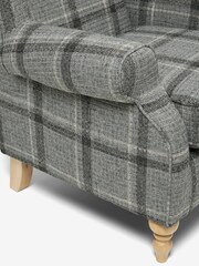 Chunky Check Stanton Dark Grey Sherlock Highback Armchair - Image 7 of 7