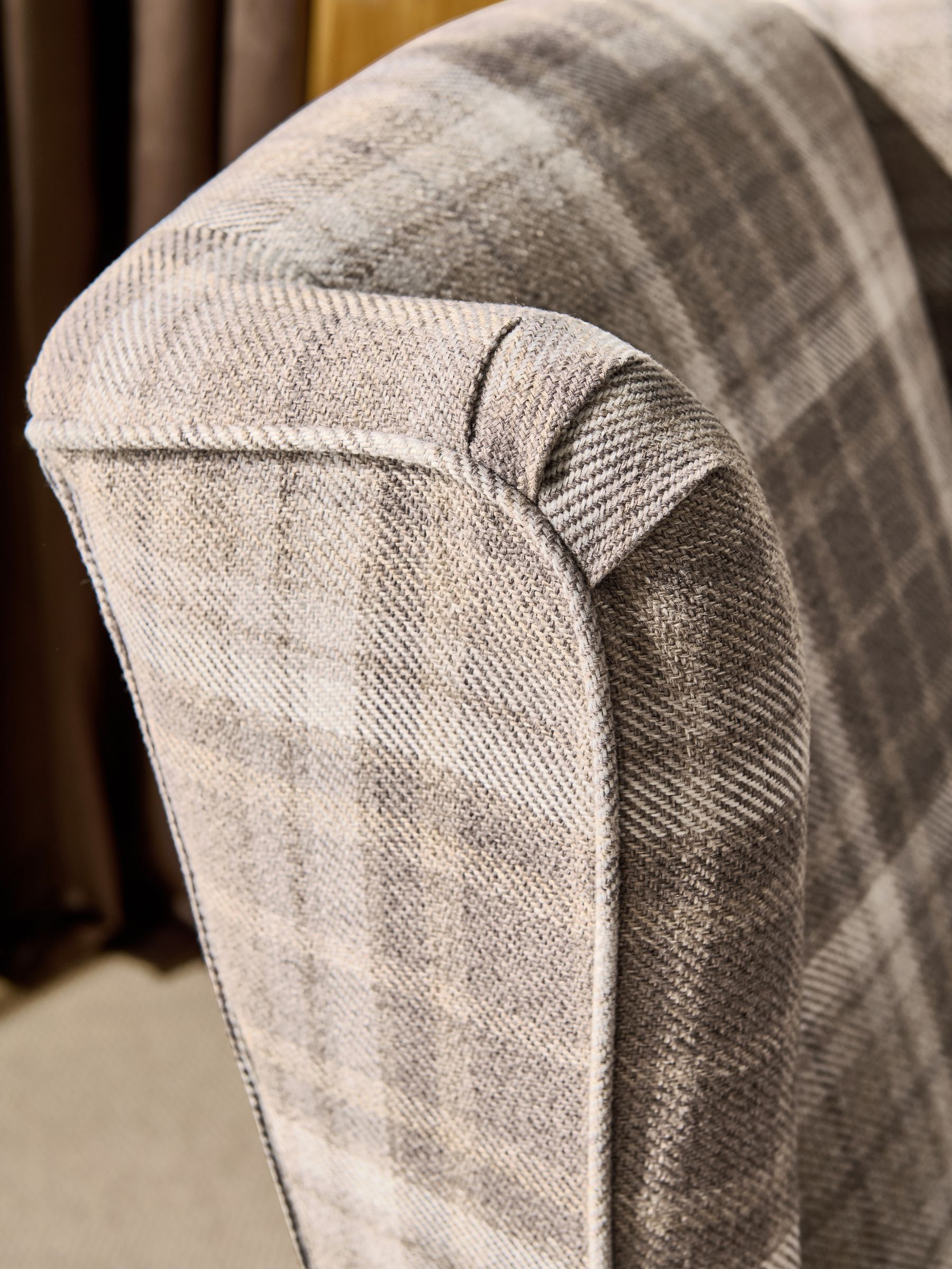 Buy Tweedy Check Burford Natural Sherlock Highback Armchair From The buy-tweedy-check-burford-natural-sherlock-highback-armchair-from-the
