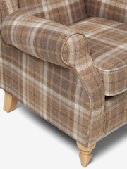 Tweedy Check Burford Natural Sherlock Highback Armchair - Image 9 of 10