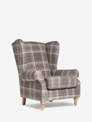Tweedy Check Burford Natural Grande Sherlock Highback Armchair - Image 2 of 8