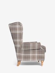Tweedy Check Burford Natural Grande Sherlock Highback Armchair - Image 5 of 8