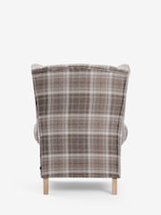 Tweedy Check Burford Natural Grande Sherlock Highback Armchair - Image 6 of 8