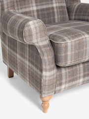 Tweedy Check Burford Natural Grande Sherlock Highback Armchair - Image 7 of 8