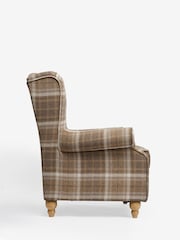 Tweedy Check Burford Natural Manual Recliner Sherlock Highback Armchair - Image 4 of 8