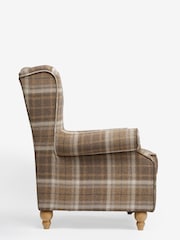 Tweedy Check Burford Natural Manual Recliner Sherlock Highback Armchair - Image 6 of 8