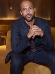 Navy Blue Slim Fit Shawl Collar Suit: Jacket - Image 3 of 8