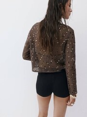 Mango Brown Crochet Jumper - Image 2 of 6