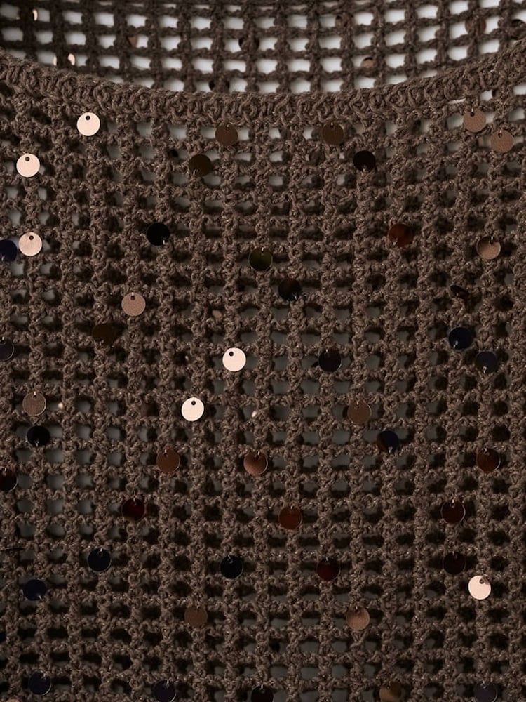 Mango Brown Crochet Jumper - Image 2 of 6