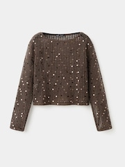 Mango Brown Crochet Jumper - Image 4 of 6