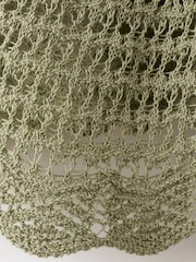 Mango Green Crochet Frill Vest Top - Image 5 of 5