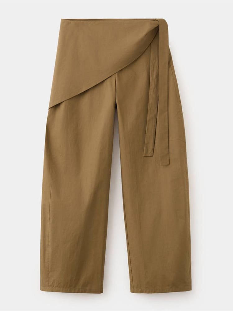 Mango Brown Scarf Detail Trousers - Image 1 of 3