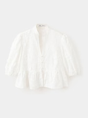 Mango White Floral Detail Boho Blouse - Image 5 of 7