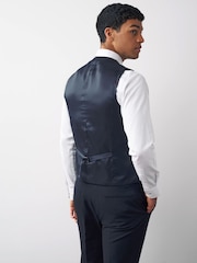 Navy Blue Regular Fit Motionflex Stretch Waistcoat - Image 3 of 13
