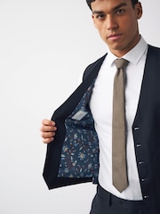 Navy Blue Regular Fit Motionflex Stretch Waistcoat - Image 6 of 13