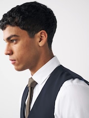 Navy Blue Regular Fit Motionflex Stretch Waistcoat - Image 7 of 13