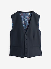 Navy Blue Regular Fit Motionflex Stretch Waistcoat - Image 8 of 13