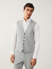 Light Grey Regular Fit Motionflex Stretch Waistcoat - Image 2 of 13