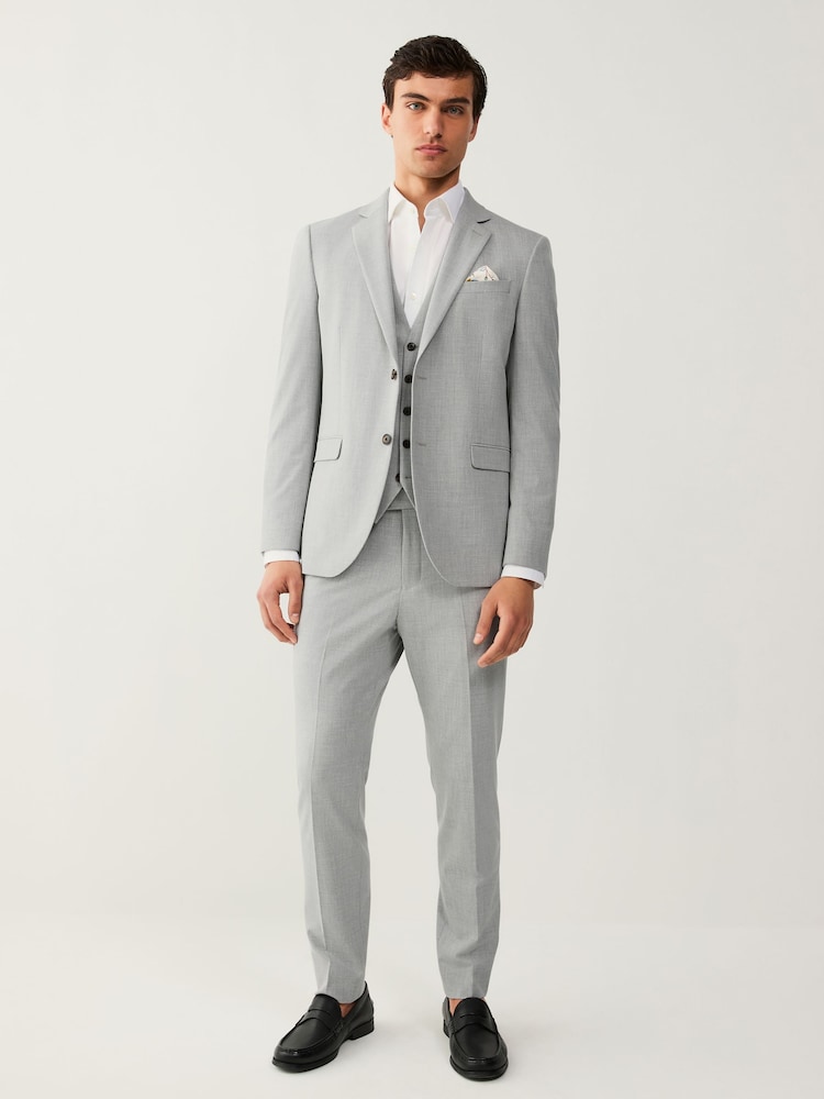 Light Grey Regular Fit Motionflex Stretch Waistcoat - Image 3 of 13