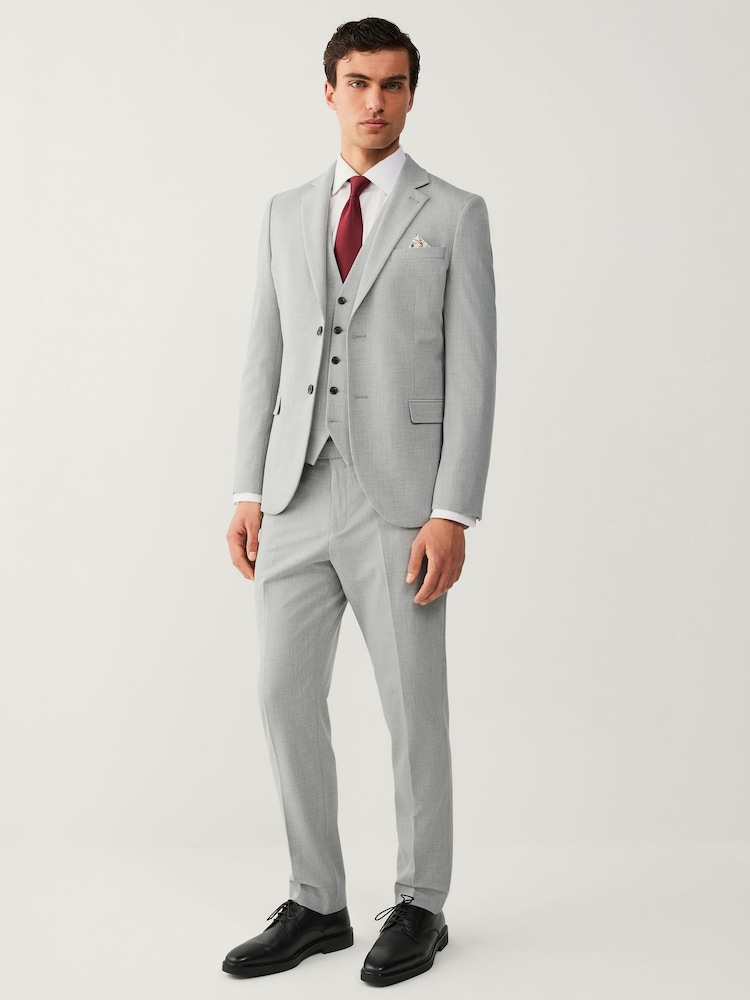 Light Grey Regular Fit Motionflex Stretch Waistcoat - Image 6 of 13