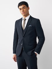 Navy Blue Slim Motionflex Stretch Suit: Jacket - Image 1 of 12