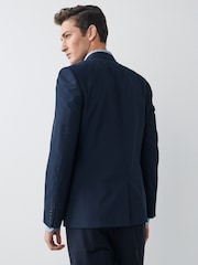 Navy Blue Skinny Fit Motionflex Stretch Suit: Jacket - Image 3 of 11