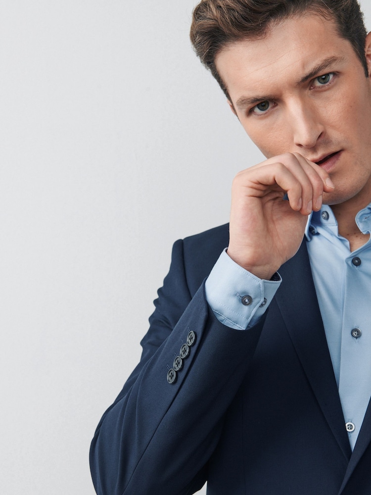 Navy Blue Skinny Fit Motionflex Stretch Suit: Jacket - Image 5 of 11