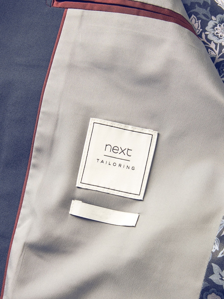 Navy Blue Skinny Fit Motionflex Stretch Suit: Jacket - Image 8 of 11