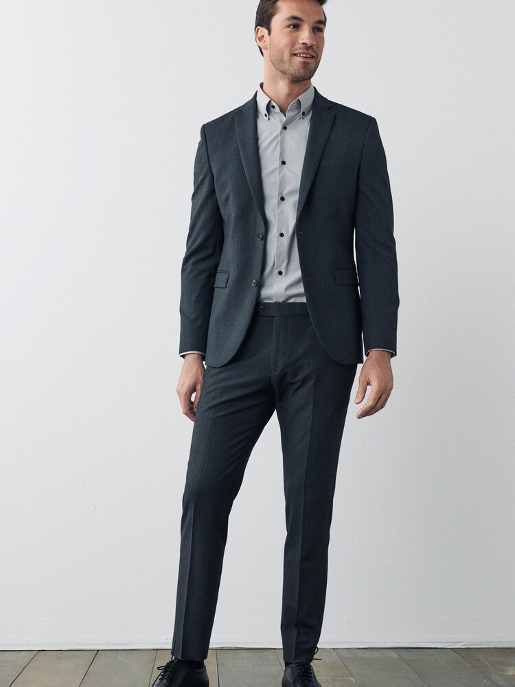 Grey Skinny Fit Motion Flex Stretch Suit: Jacket - Image 7 of 7