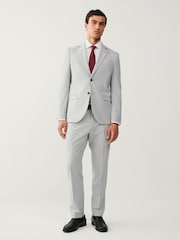 Light Grey Slim Fit Motionflex Stretch Suit Jacket - Image 2 of 10