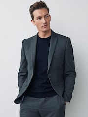 Grey Slim Fit Motionflex Stretch Suit: Jacket - Image 1 of 6