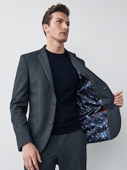 Grey Slim Fit Motionflex Stretch Suit: Jacket - Image 3 of 6