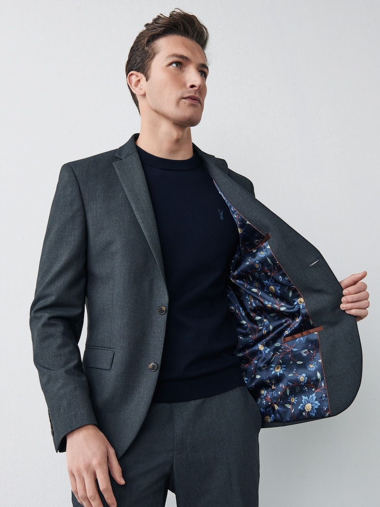 Gris - Slim Fit (Slim Fit) - Veste de costume stretch Motionflex - Image 3 of 6