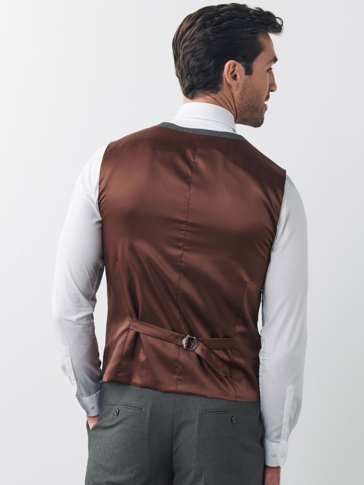 Grey Regular Fit Motionflex Stretch Waistcoat - Image 2 of 3