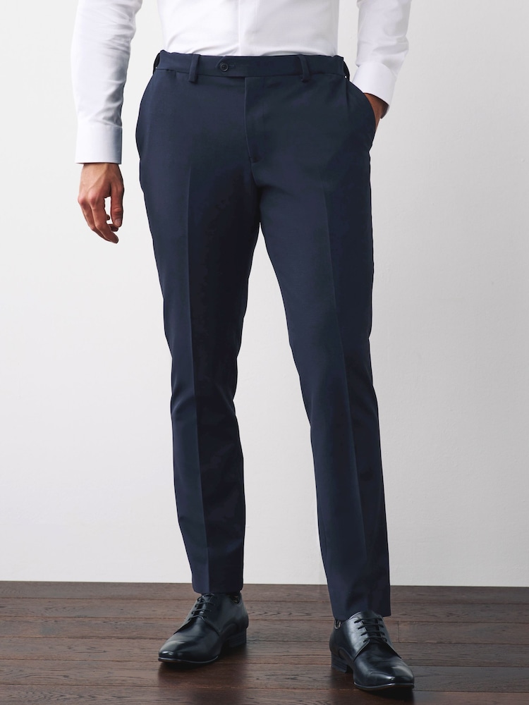 Navy Blue Slim Motionflex Stretch Suit: Trousers - Image 1 of 8
