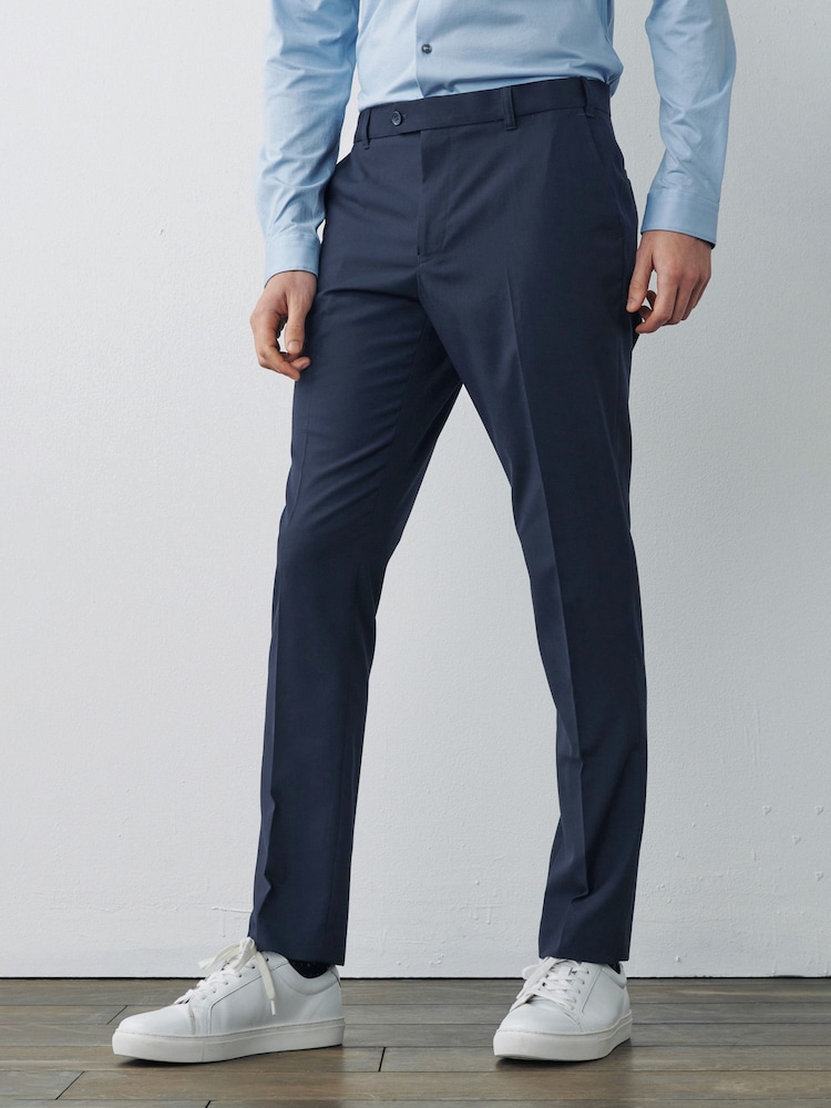 Navy Blue Skinny Fit Motionflex Stretch Suit: Trousers - Image 1 of 6