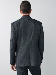 Grey Slim Textured Motion Flex Stretch Suit Jacket - Image 5 of 9