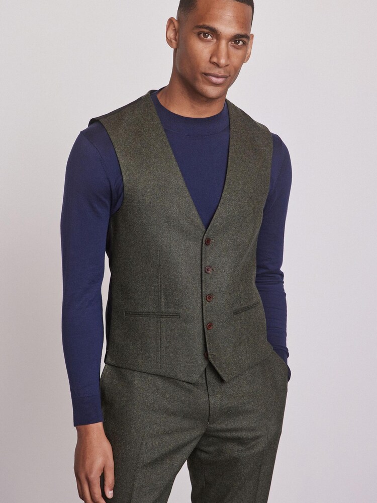 Green Donegal Suit Waistcoat - Image 1 of 7