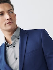 Bright Blue Slim Fit Motionflex Stretch Suit Jacket - Image 3 of 9